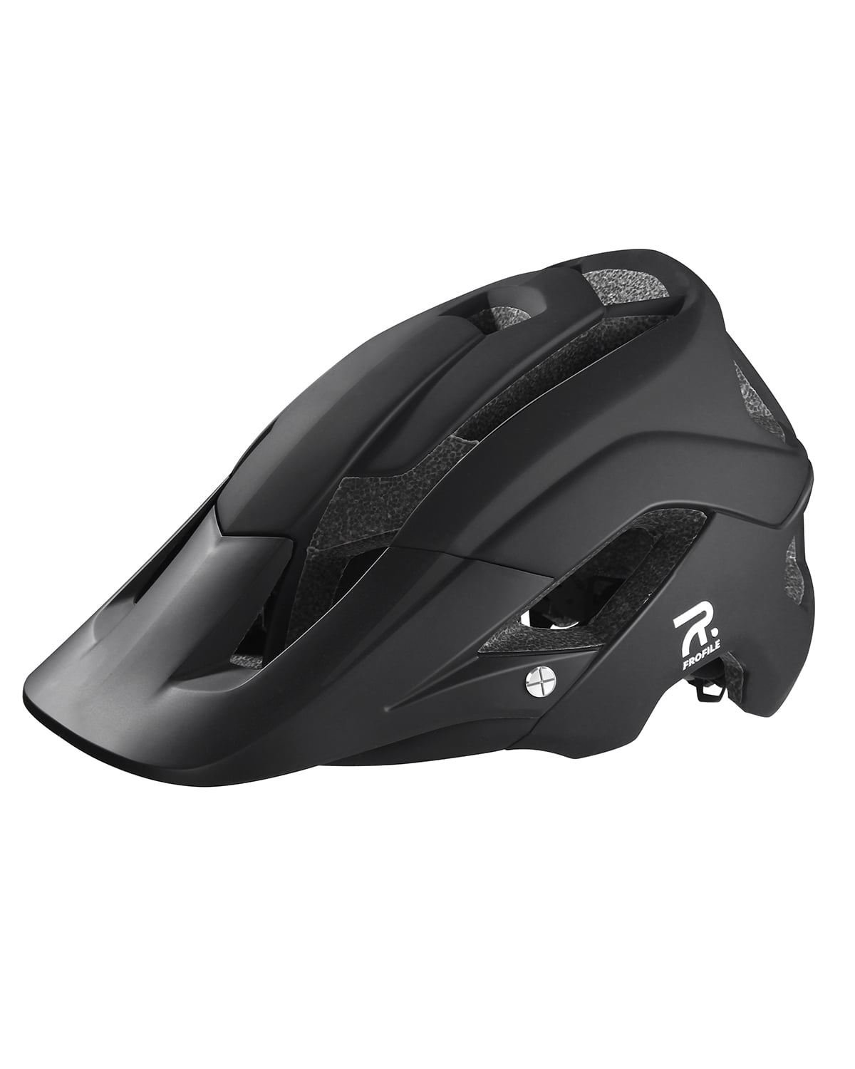 FROFILE MTB Helmet Men Women - (M, Matt Black) Mountain Bike Helmet with Visor Road Bike Helmet for Adult Men Women Cycling Biking Commuting