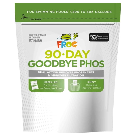 FROG 90-Day GoodBye Phos - Dry Formula Phosphate Remover for Pools up to 30,000 Gallons - Pool Maintenance & Treatment - 3 Pods
