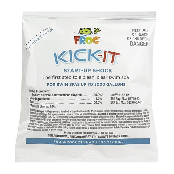 FROG Kick-It for Swim Spas - Start-Up Chlorine Shock Removes Organic Contaminants & Establishes Chlorine Level - Swim Spa Set Up & Treatment - 1 Pack