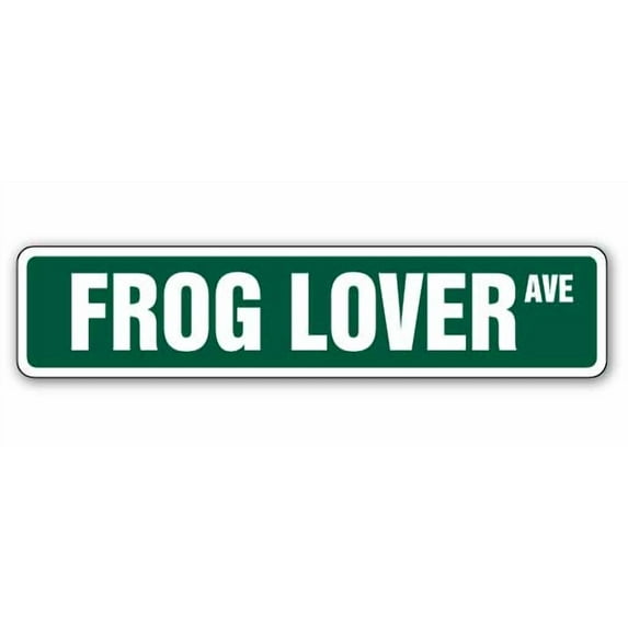 FROG LOVER Street Sign green amphibian collectible toad collector | Indoor/Outdoor | 30" Wide