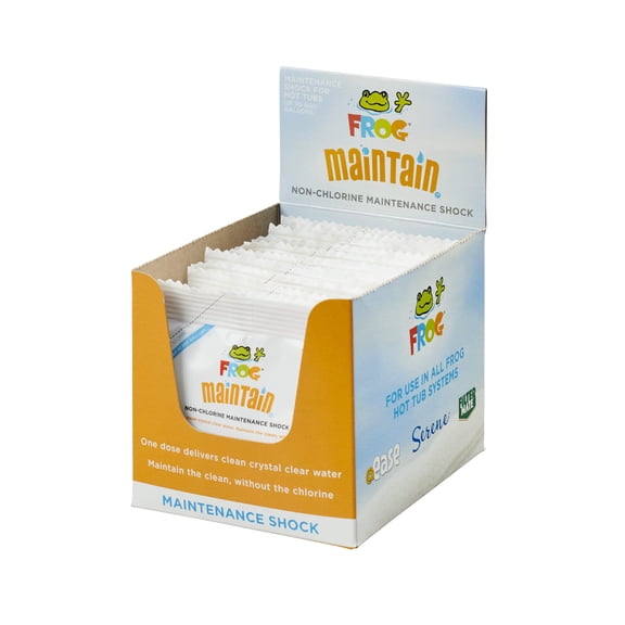 FROG Maintain Non-Chlorine Shock Treatment for Hot Tubs Pack of 12, Quick and Easy Single Dose Shock Treatment Packets, Chlorine and Cyanuric Acid Free, for in Hot Tubs up to 600 gallons