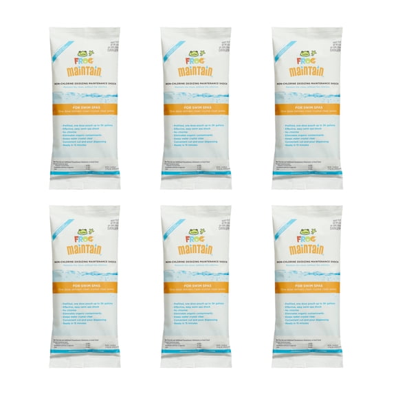 FROG Maintain for Swim Spas - Non-Chlorine Shock for use with Swim Spa FROG @Ease Floating System - Single Dose Packets for Easy Swim Spa Maintenance & Treatment - 6 Pack