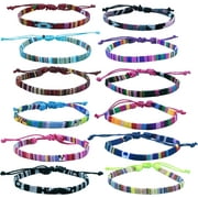 FROG SAC 12 VSCO Bracelets for Teen Girls, VISCO Girl Braided Friendship Bracelets for Women and Men, VSCO Girl Stuff, Boho Woven Rope String Bracelets for Teens, Friendship Bracelet Pack
