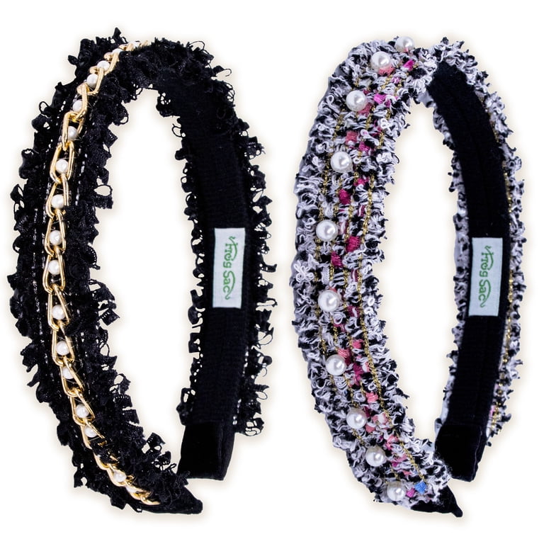 FROG SAC 2 Confetti Headbands for Girls, Black Pearl Hair  display picture 2
