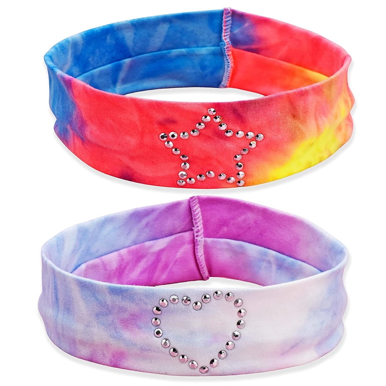 FROG SAC 2 Rhinestone Headbands for Girls, Tie Dye Headband  display picture 1