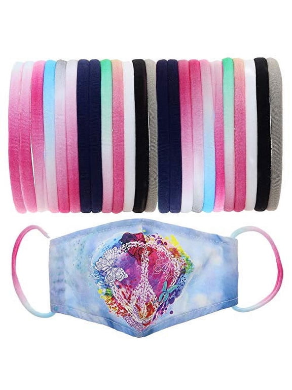 24 Soft Baby Nylon Headbands, Elastic Hairbands for Infant Toddlers Kids, Thin Stretch Elastic Head Band, Seamless Ponytail Holder