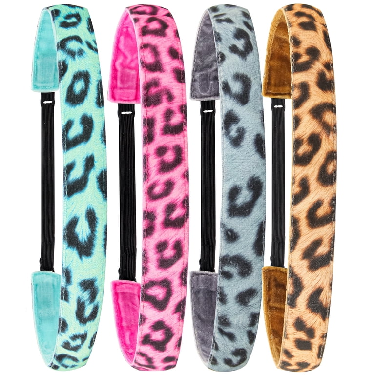 FROG SAC 4 Cheetah Headbands for Girls, Reversible Nonslip  display picture 1