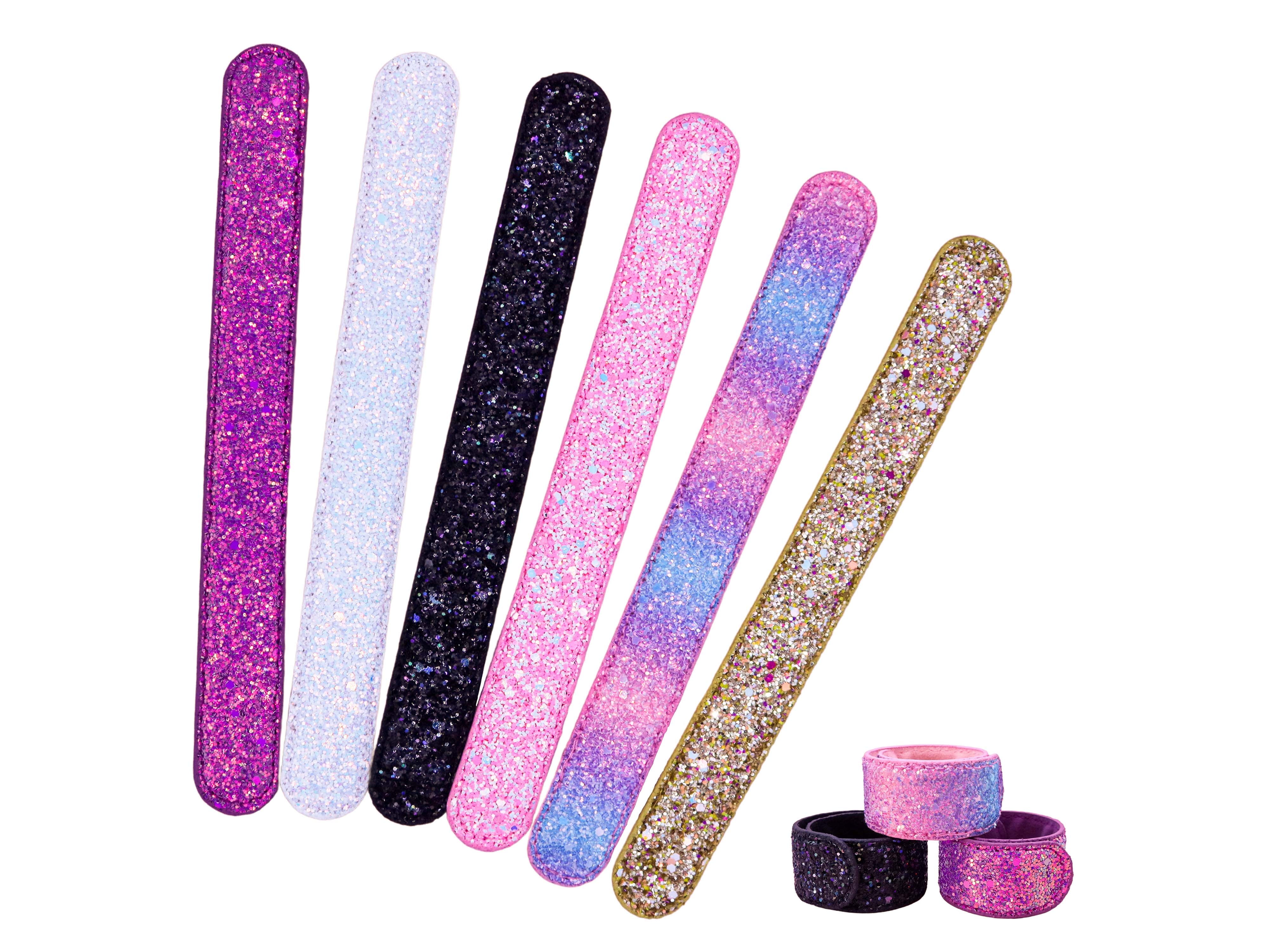 FROG SAC 6 Glitter Slap Bracelets, Sparkly Snap Pack, 90s Y2K