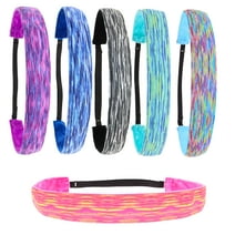 FROG SAC 6 Tie Dye Headbands for Girls, Adjustable No Slip Hair Bands for Kids, Stretch Elastic Sport Headband Hair Accessories for Teens, Cute Athletic Head Band Pack for Women