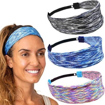 FROG SAC Sport Headbands for Girls, Adjustable Non Slip Athletic Sports Hair Bands for Women, Teen Girl Tie Dye Nonslip Stretch Elastic Workout Mesh Headband for Yoga Running Exercise Soccer