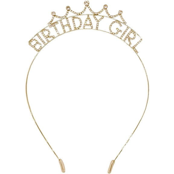 FROG SAC Birthday Girl Crown Headband for Girls, Rhinestone Tiara Headbands for Kids, Hair Accessories Tiaras for Women
