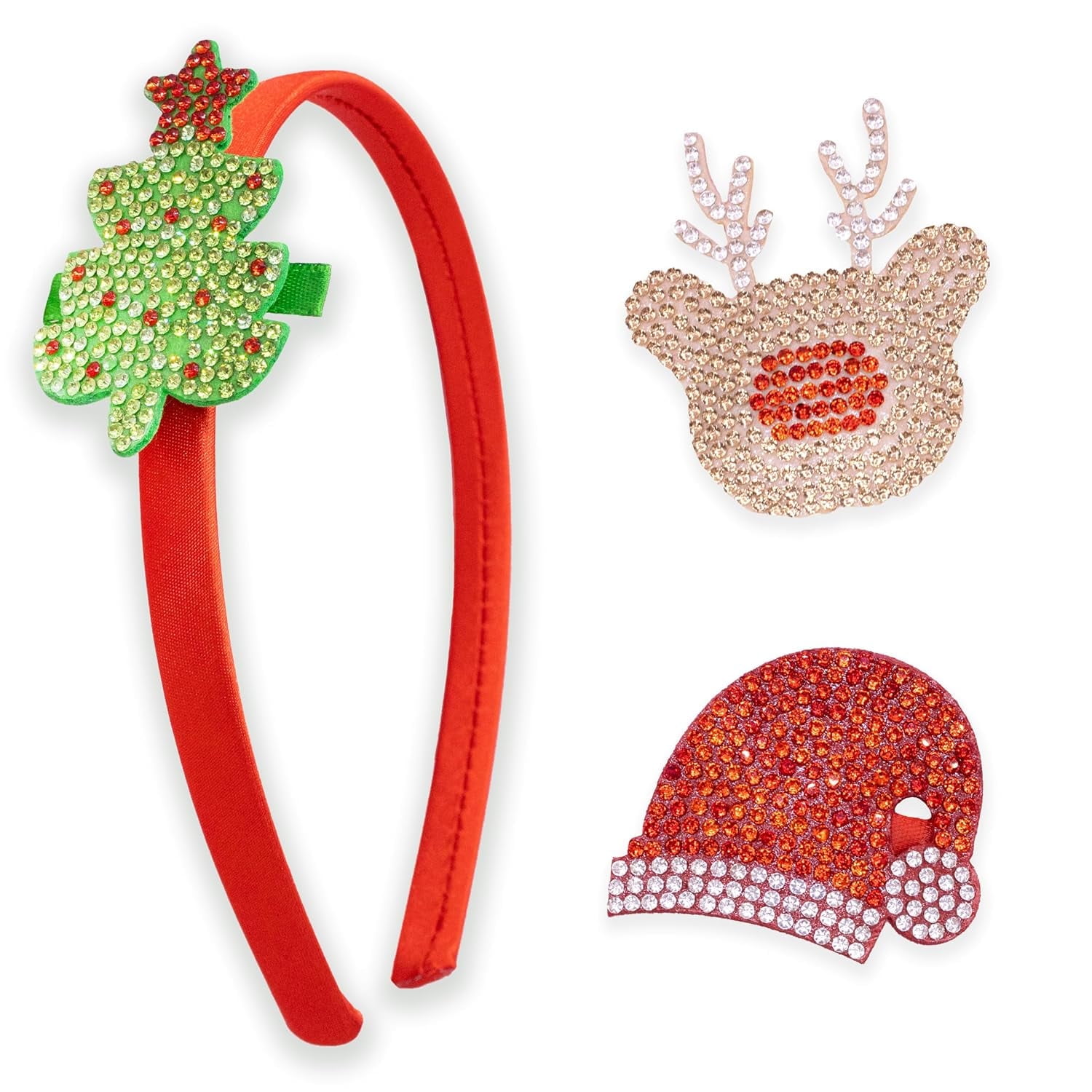 FROG SAC Christmas Charm Headbands for Girls, Interchangeable
