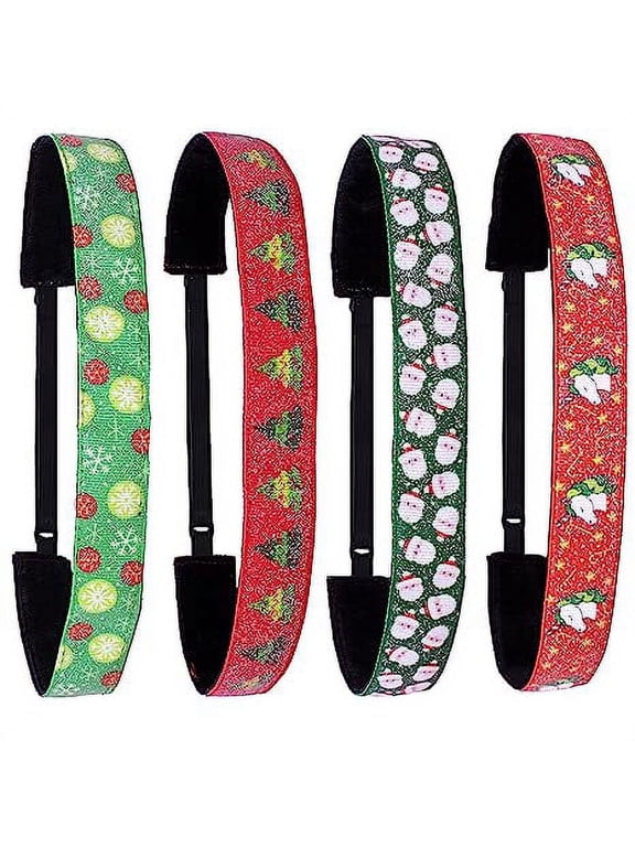 Christmas Headbands for Girls, Adjustable No Slip Hair Bands, Thin Holiday Headband for Girl Hair Accessories, Stocking Stuffers for Kids