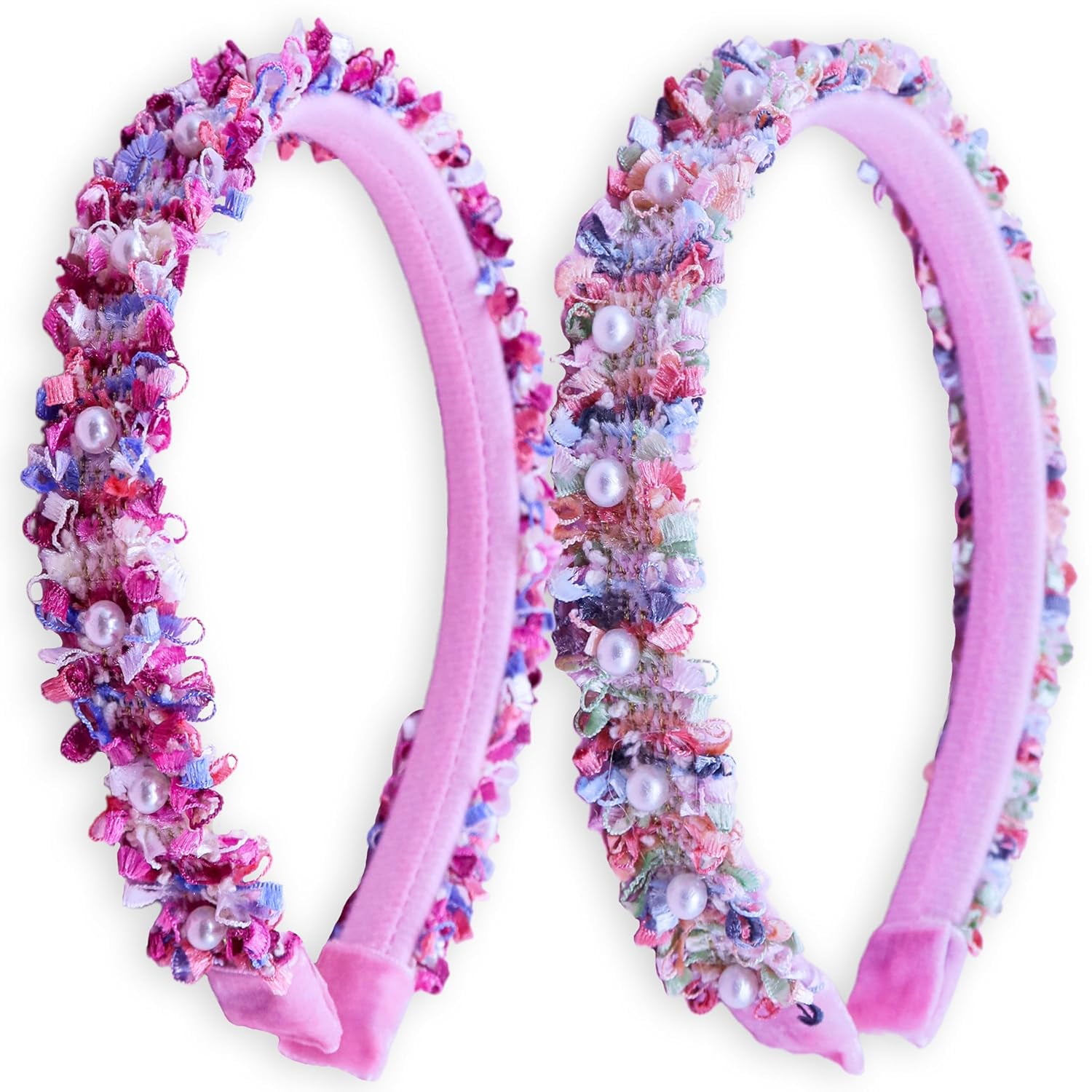 FROG SAC Confetti Headbands for Girls, Rainbow Pearl Head Bands