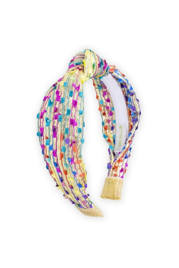 Confetti Knotted Headband for Girls, Knot Hair Bands for Kids, Cute Fashion Fabric Head Band