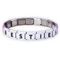 thumbnail image 1 of FROG SAC Italian Charm Word Bracelet for Girls, Stainless Steel Tile Letter Friendship Bracelets for Women, 9mm Modular Link Charms Jewelry for Teens, Cute Stretch Affirmation Accessories, 1 of 7