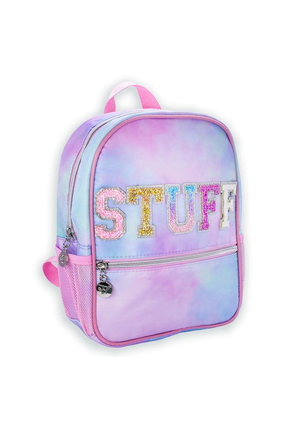 Mini Backpack for Girls, Tie Dye Glitter Patch Backpacks for Kids (STUFF - Tie Dye)