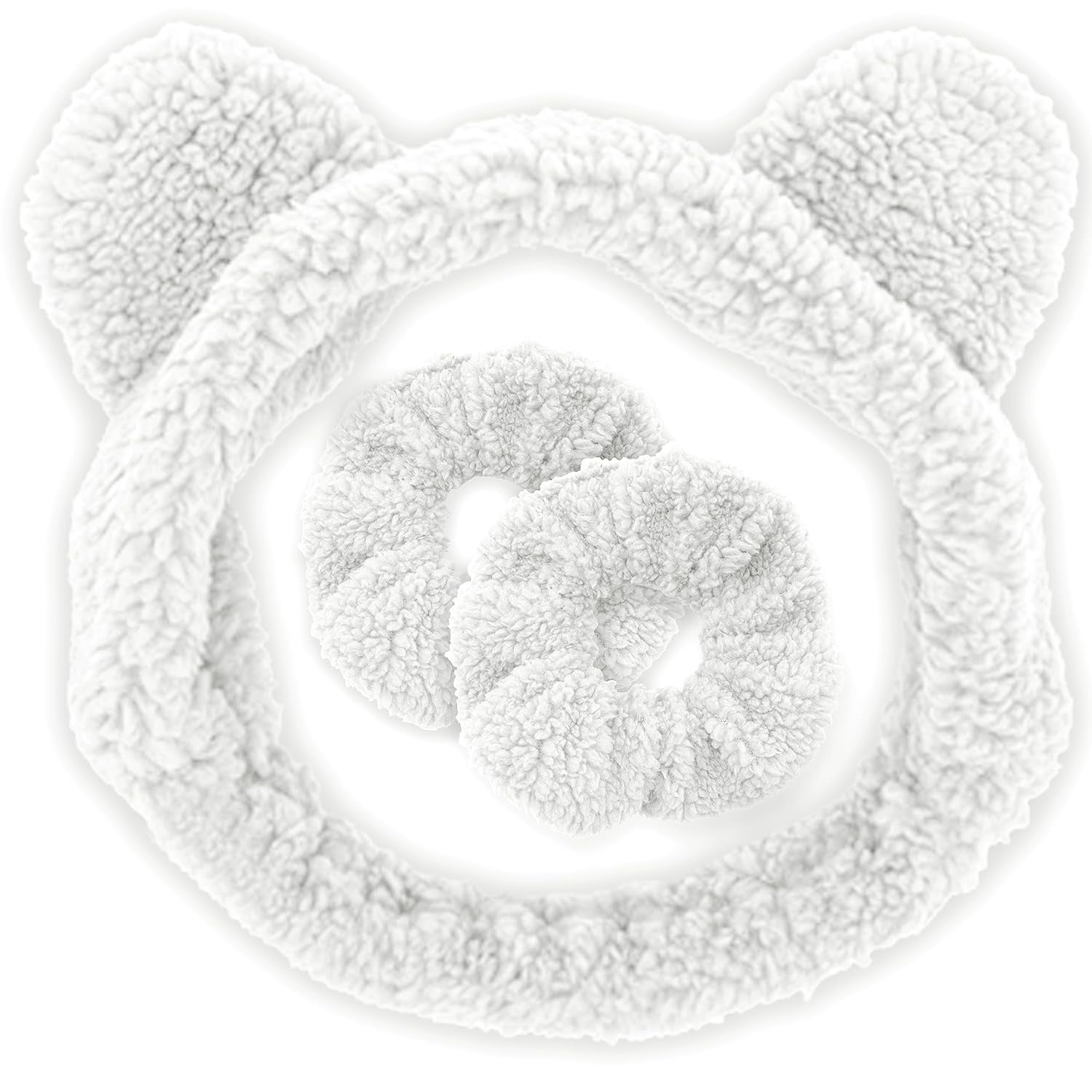 FROG SAC Spa-Stirnband Mit Teddybär-Optik – Weiches Gesichtswaschband Inklusive Haargummis Für Hände