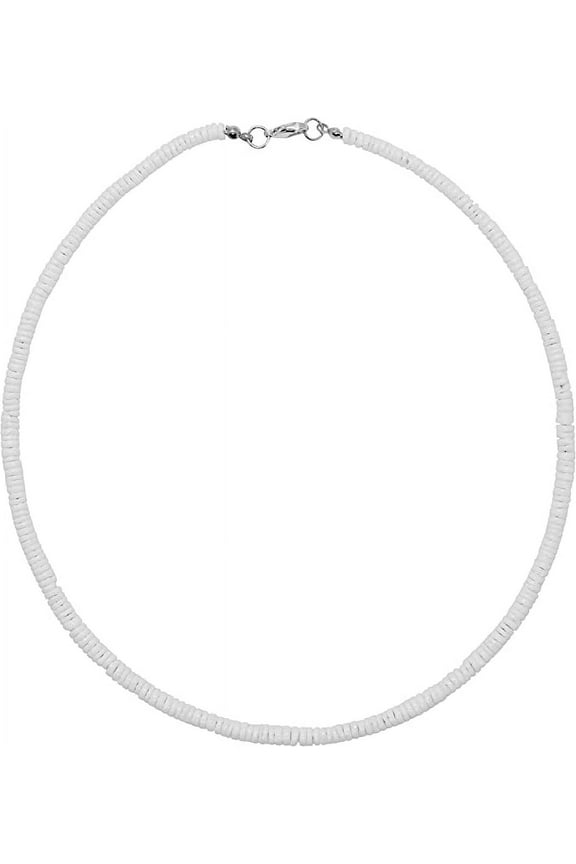 White Puka Shell Necklace for Men, Seashell Necklaces with Clam Chip Beads for Women, Beach Pooka VSCO Choker, Hawaiian Heishi Puca Surfer Chokers, Beachy Pooka Beaded Summer Necklace