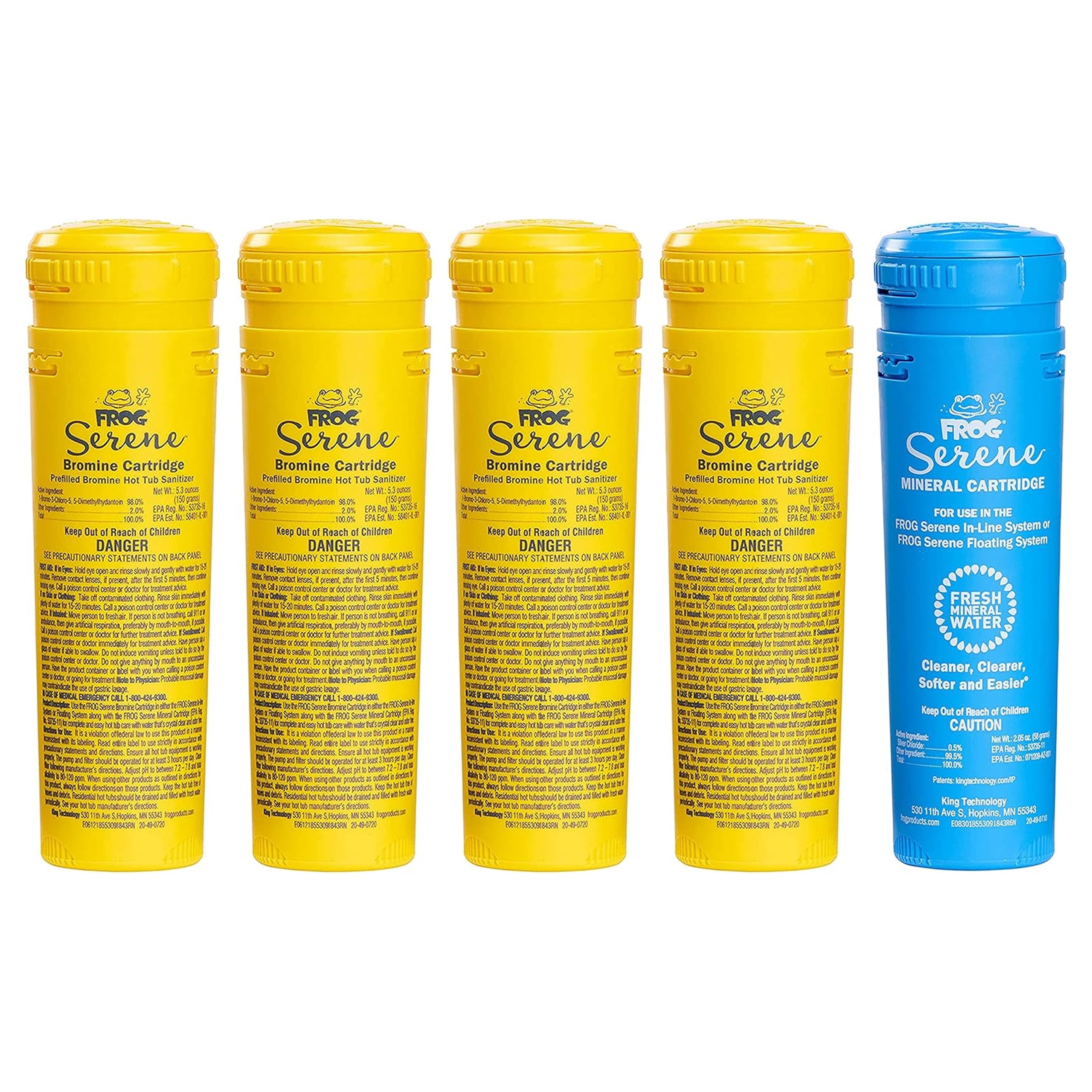 FROG Serene Mineral Replacement Cartridge + 4 Bromine Cartridges for ...