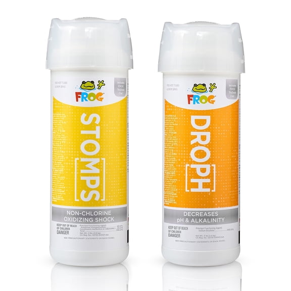 FROG StoMPS Non-Chlorine Shock Oxidizer & DropH pH and Total Alkalinity Decreaser for Hot Tubs and Swim Spas - 2 & 3 lb Bottles with TruDose Measuring Caps for Easy Maintenance & Balancing