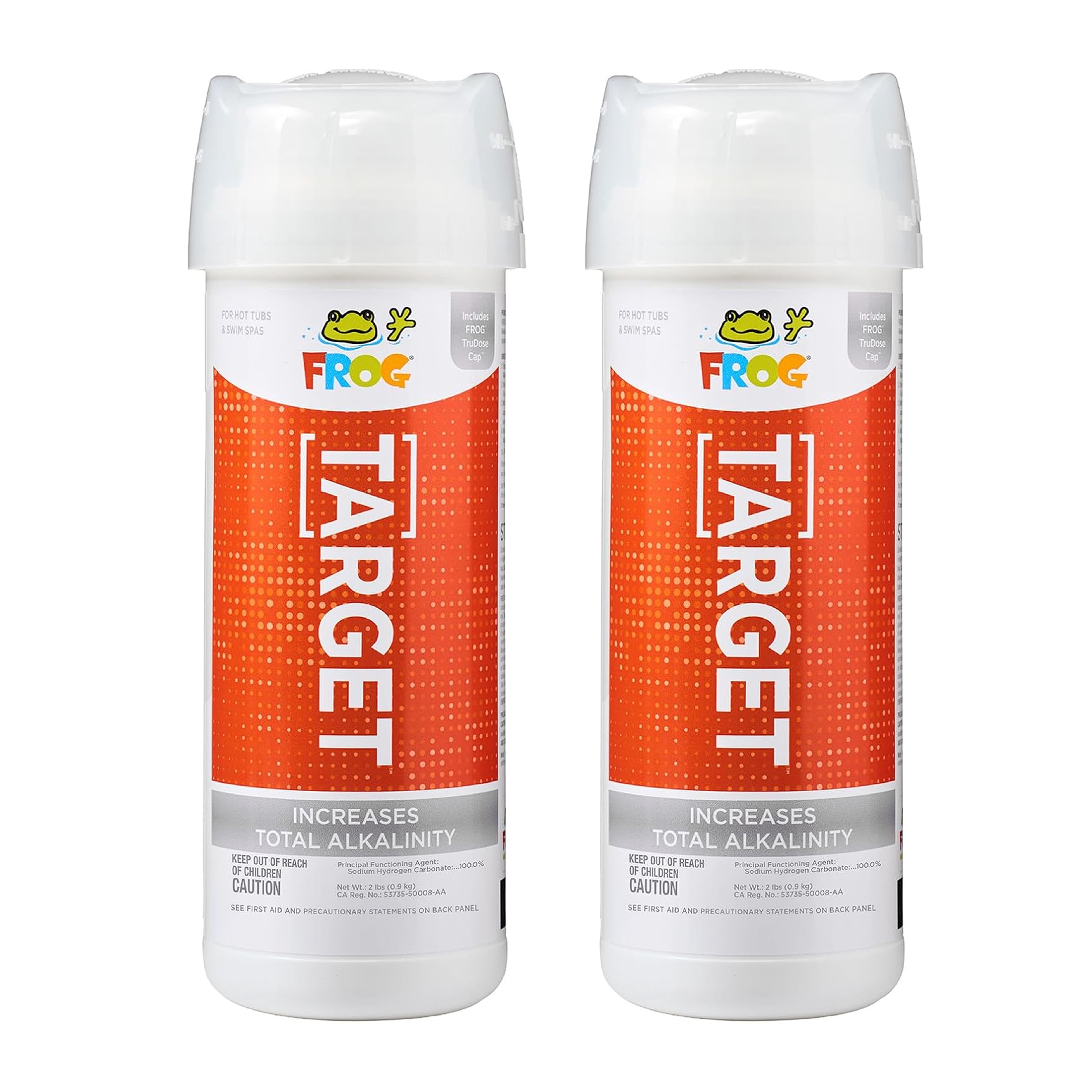 FROG TArget Total Alkalinity Increaser for Hot Tub & Swim Spa Water - 2 lb Bottle with TruDose Measuring Cap for Easy Maintenance & Balancing - 2 Pack