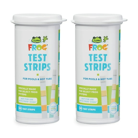 FROG Test Strips for Pools and Hot Tubs, Quick and Easy Test Strips, Designed to with FROG Water Care Products. Tests for Chlorine, Bromine, Total Alkalinity, pH and Total Hardness, Pack of 2