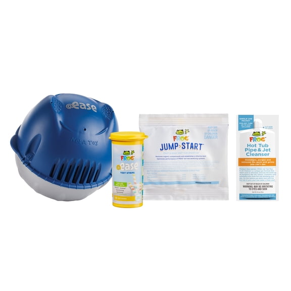 FROG @ease Floating System and Pipe & Jet Cleanser for Hot Tubs - Self-Regulating Hot Tub Sanitizer and Deep Clean Purge - Sanitizing Minerals & SmartChlor Technology - Fresh Start Bundle