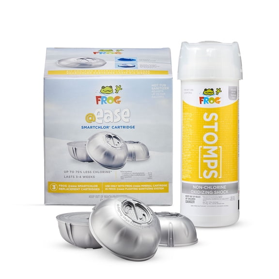 FROG @ease Replacement SmartChlor Cartridge 3 Pack with Non-Chlorine Shock for use with Hot Tub FROG @ease Floating System