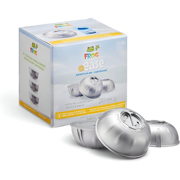 FROG @ease Replacement SmartChlor Cartridge - Hot Tub Sanitizer System Supports Less Chlorine Use - 3 Pack