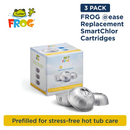 FROG @ease Replacement SmartChlor Cartridge for use with Hot Tub FROG @ease Floating System - Hot Tub Sanitizer System Supports Less Chlorine Use - 3 Pack
