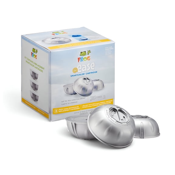 FROG @ease Replacement SmartChlor Cartridge for use with Hot Tub FROG @ease Floating System - Hot Tub Sanitizer System Supports Less Chlorine Use - 3 Pack