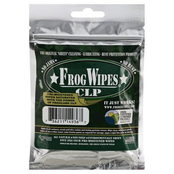 FROGLUBE CLP WIPES CLEANER/LUBRICANT 5 WIPES/PACK