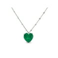 thumbnail image 1 of FRONAY Lab Created Simulated Emerald Heart Pendant Necklace, 1 of 1