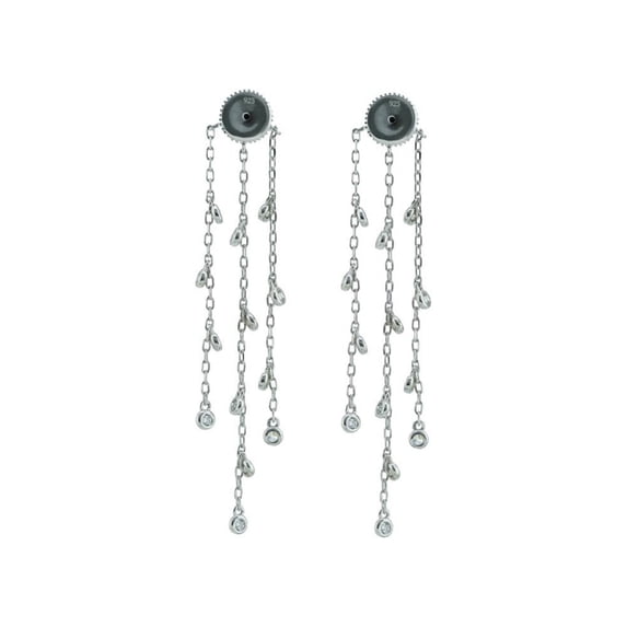 FRONAY Luxury Simulated Diamond (CZ) Earring Jackets Enhancer Lifts - 925 Sterling Silver