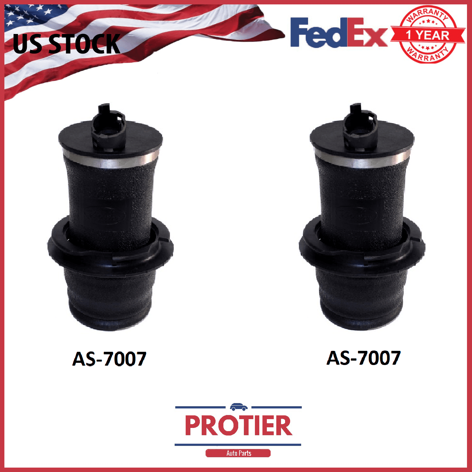 FRONT Air Ride Suspension Spring Bag PAIR - AS-7007-2 LINCOLN