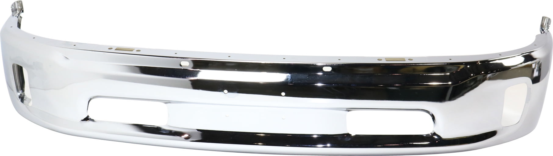 FRONT BUMPER Compatible with RAM 1500 P/U 2013-2018 Lower Chrome 2 Piece with Fog Light Holes All Cab Types