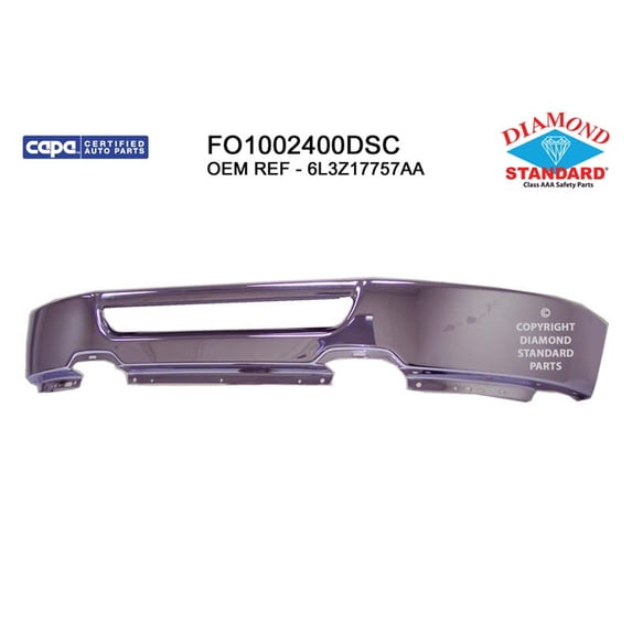 FRONT BUMPER FACE BAR; CHROME; WITHOUT FOG LAMP HOLES; FROM 08/09/2005 PRODUCTION DATE; MADE OF STEEL
