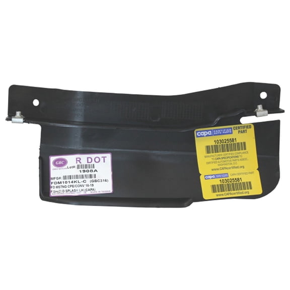 FRONT DRIVER SIDE FORWARD FENDER SPLASH SHIELD; FITS ALL COUPE AND