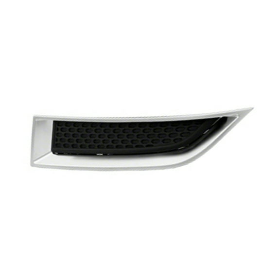 FRONT DRIVER SIDE UPPER BUMPER COVER GRILLE; MOUNTS BELOW HEAD        LIGHT; BLACK INSERT WITH SATIN MOLDING; MADE OF ABS PLASTIC; [GM]