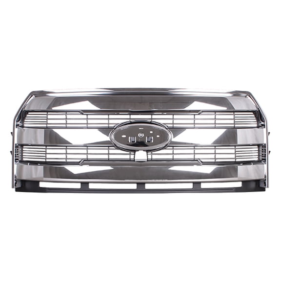 FRONT GRILLE; 3-BAR WITHOUT NOSTRILS; CHROME BARS WITH GRAY