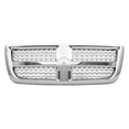 thumbnail image 1 of FRONT GRILLE; CHROME FRAME WITH CHROME HORIZONTAL WAVE PATTERN        INSERT; FOR USE WITH RAM HEAD EMBLEM; MADE OF PLASTIC; [CH], 1 of 1