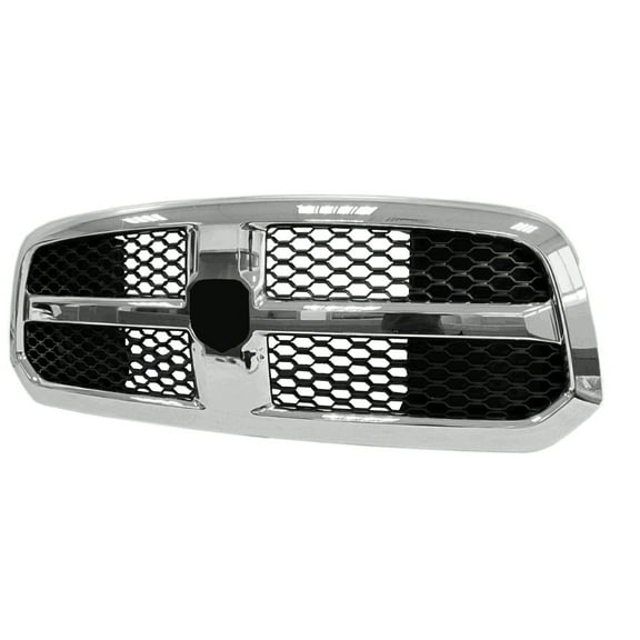 FRONT GRILLE; EXCEPT REBEL AND WARLOCK MODELS; CHROME FRAME WITH      BLACK HEX LINK INSERT; MADE OF PLASTIC; [CH]