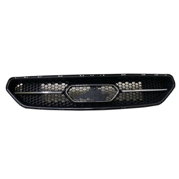 FRONT GRILLE; FOR ECO-BOOST MODELS; WITH PONY PACKAGE; MATTE-BLACK;