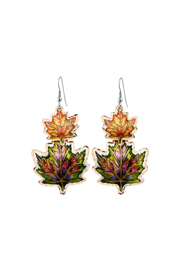 Artisan Copper Canadian maple leaf earrings Canadian leaves autumn fall fashion earrings, Thanksgiving gifts