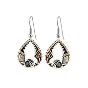 FRONT LINE JEWELRY Artisan-crafted Copper Bear Claw Earrings Feature Southwest Indian Designs Traditional Pattern Bear Earrings TJ-40