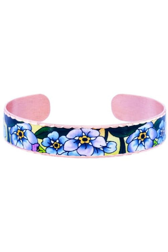 Copper Bracelets Cuff: Forget Me Not Bracelets - Flower Cuff (Forget me not flower)