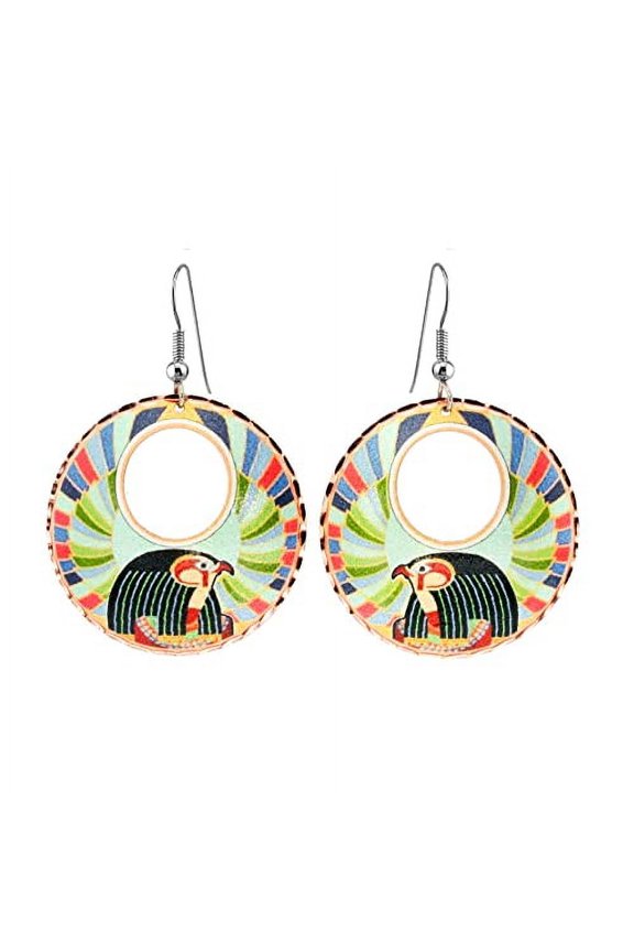 Handmade Egyptian Horus God of the Sky Earrings | Ancient Egyptian Symbolic Jewelry for Women | Spiritual Falcon Design | Artisan Mythology Gift (GodofSky)