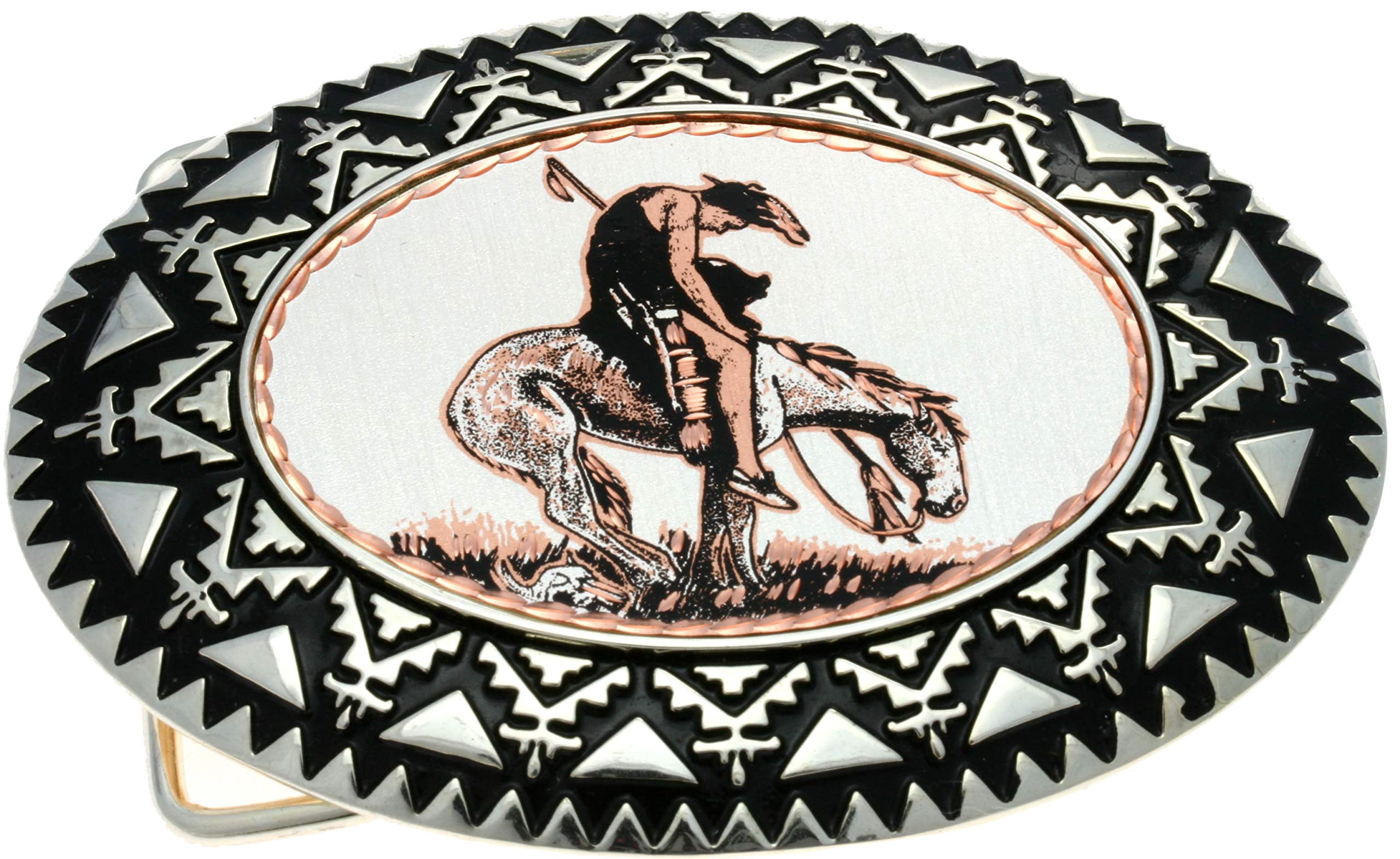 Men's Western Denim Belt With Wolf Buckle - Genuine Leather, 3.8" Width, Adjustable 105-120 Cm (Black/Brown/Yellow/White)