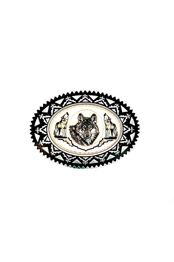 Western Cowboy Belt Buckles Bear/Native/Deer/Wolf/Metal/Horse/Eagle/Train/Wolf/Moose (WolfFace)